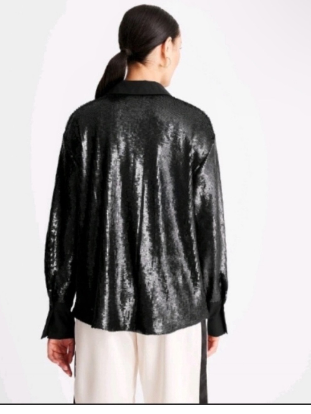 Target x Future Collective Kahlana Barfield Black Long Sleeve Sequin Top  3x - Picture 4 of 8